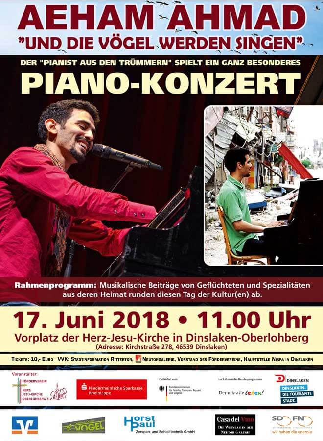 Tolerantes Dinslaken - Projekte 2018 - Der Pianist aus den Trümmern - Plakat zur Veranstaltung