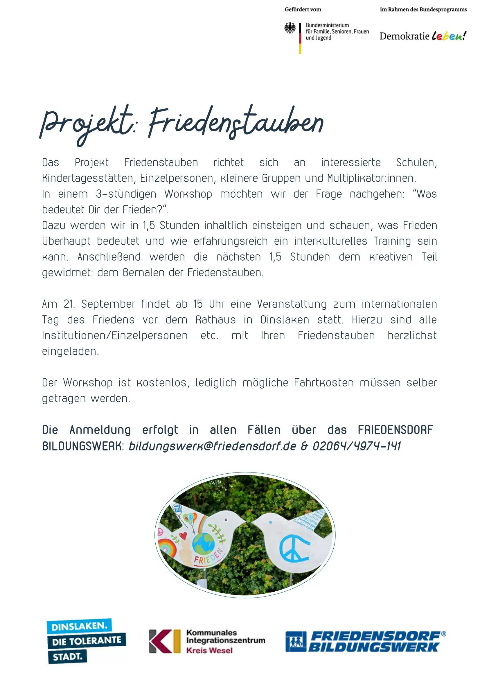 Tolerantes Dinslaken - Projekte 2022 - Einladung - Seite 1