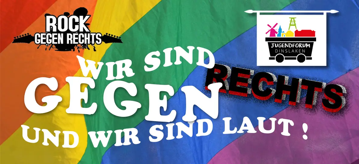 Der Slogan der Veranstaltung und das Logo des Jugendforum Dinslaken